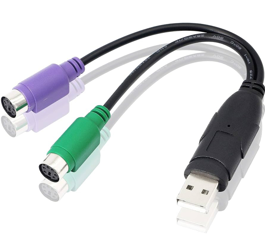 Adaptador de Mouse e Teclado PS/2 p/ USB