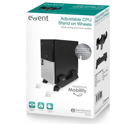 Ewent Suporte Desktop c/ rodas preto - Image 3