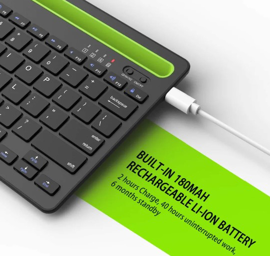 Teclado sem fio Bluetooth em inglês com bateria interna - Image 3