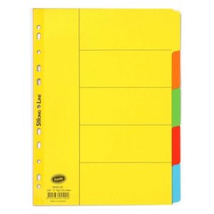Separador de Cartolina A4 Bantex 6045 com 5 divisórios