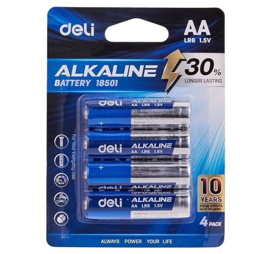 Pilha Alkalina Deli AA LR6 1.5V (4 Pack)