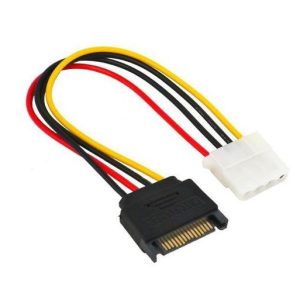 Cabo Adaptador De Energia Sata 15 Pinos P/ 4 Pinos Ide Molex