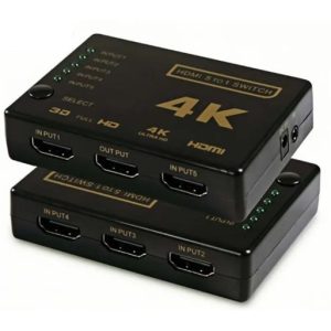 Switch HDMI 5 Entradas e 1 Saída 4K HDTV com Controle Remoto