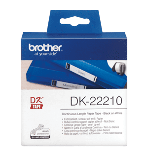Rolo de Etiquetas Brother DK-22210 29mm x 30.48m - Contínuo (Preto/Branco)