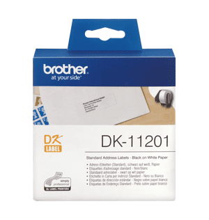 Rolo de Etiquetas Brother DK-11201 29mm x 90.3mm x 400un (Preto/Branco)