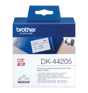 Rolo de Etiquetas Brother DK-44205 62mm x 30.48m - Contínuo (Preto/Branco)