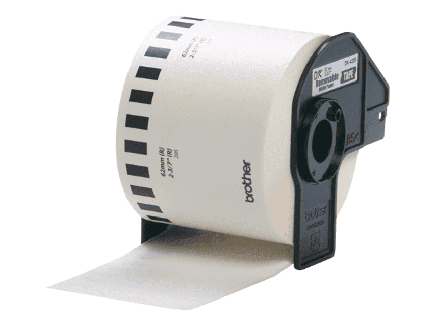 Rolo de Etiquetas Brother DK-44205 62mm x 30.48m - Contínuo (Preto/Branco) - Image 2