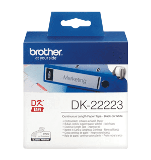 Rolo de Etiquetas Brother DK-22223 50mm x 30.48m - Contínuo (Preto/Branco)