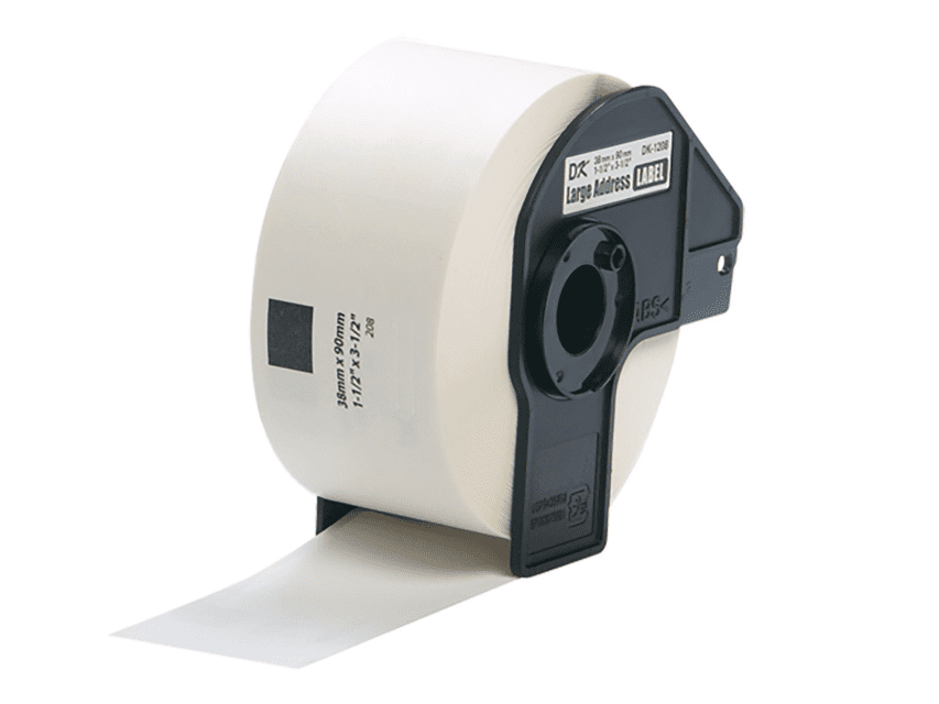 Rolo de Etiquetas Brother DK-11208 38mm x 90mm x 400un (Preto/Branco) - Image 2